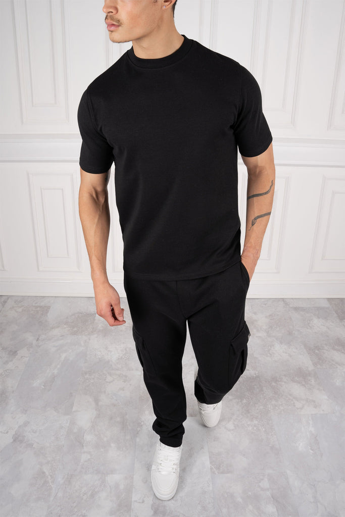 Day To Day T-Shirt And Jogger Set - Black