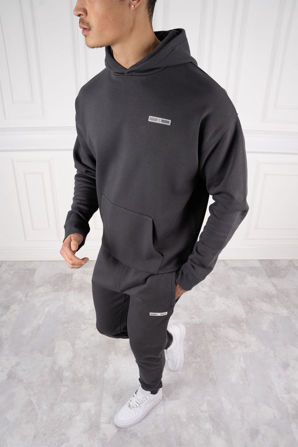 Day To Day Slim Fit Full Tracksuit - Charcoal Grey