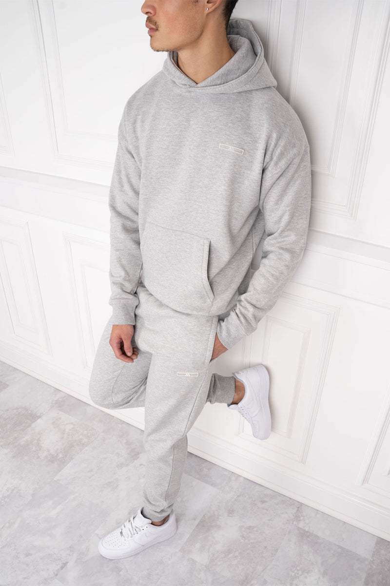 Day To Day Slim Fit Full Tracksuit - Grey Marl