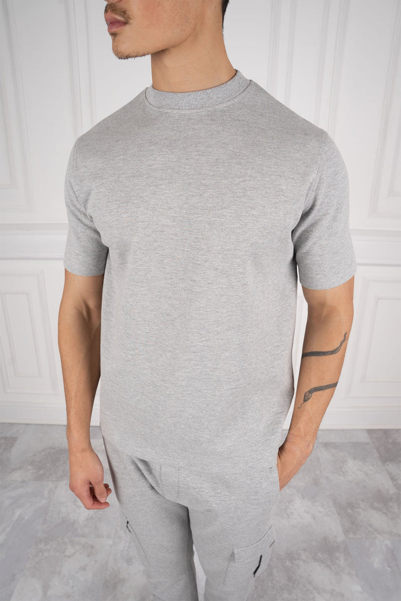 Day To Day T-Shirt And Jogger Set - Grey Marl