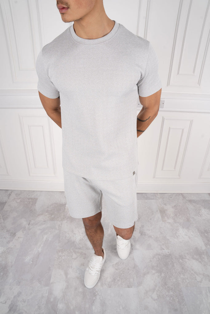 Herringbone Twin Set - Grey