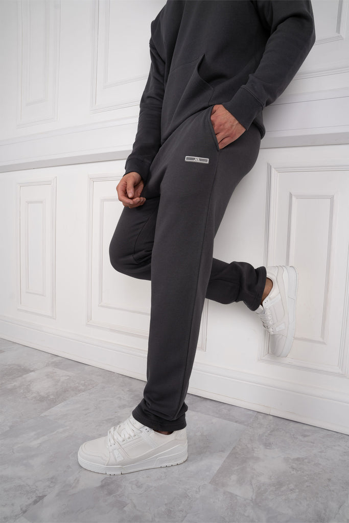 Day To Day Straight Leg Full Tracksuit - Charcoal