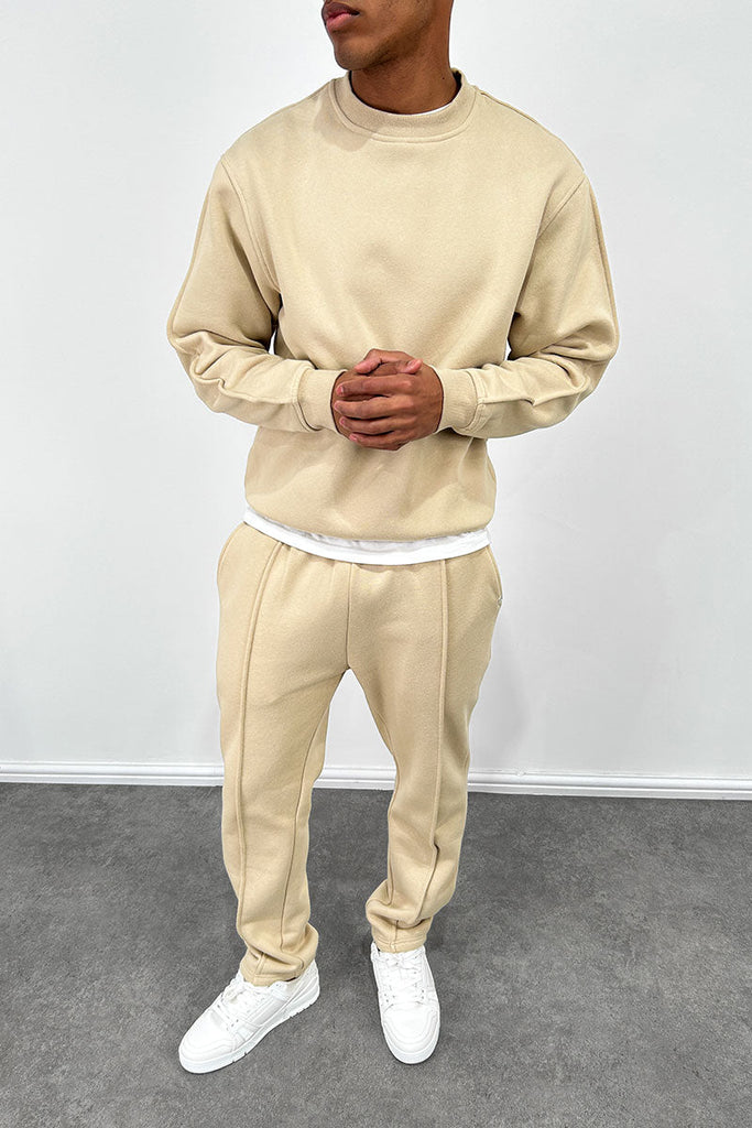 Capone Oversized High Neck Sweatshirt - Taupe