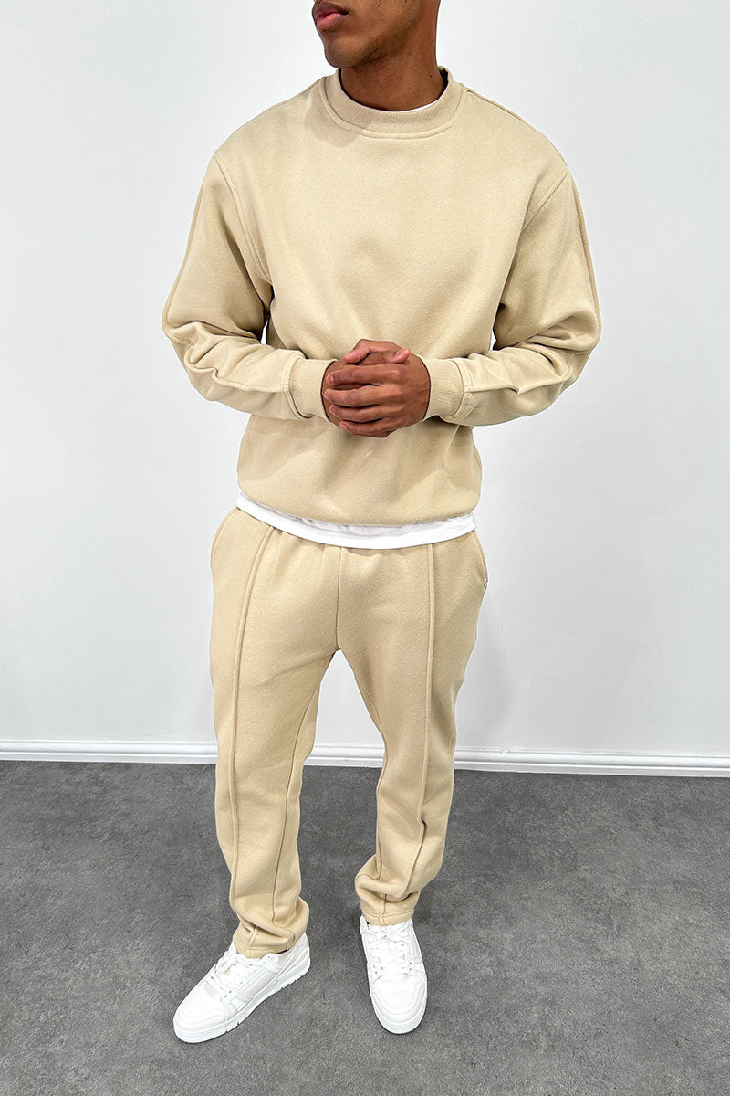 Capone Oversized High Neck Sweatshirt - Taupe