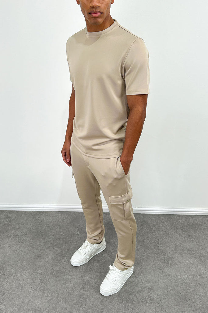 Day To Day Scuba Cargo Pant Jogger - Taupe