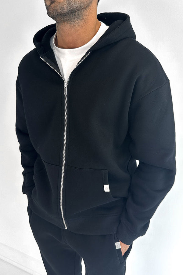 Kata Essential Zip-Up Hoodie - Black