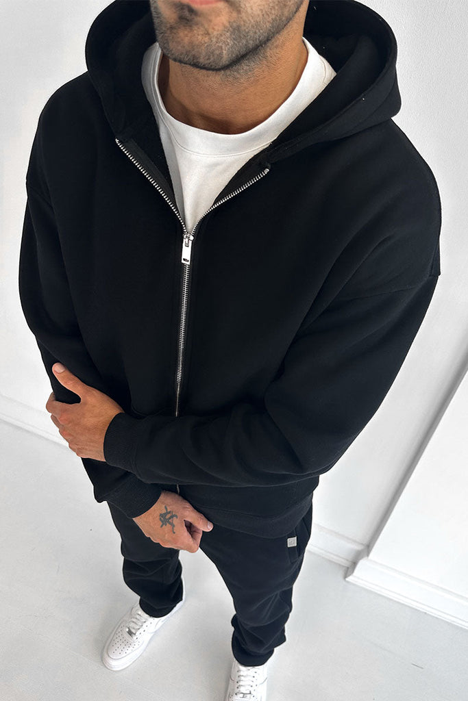 Kata Essential Zip-Up Hoodie - Black