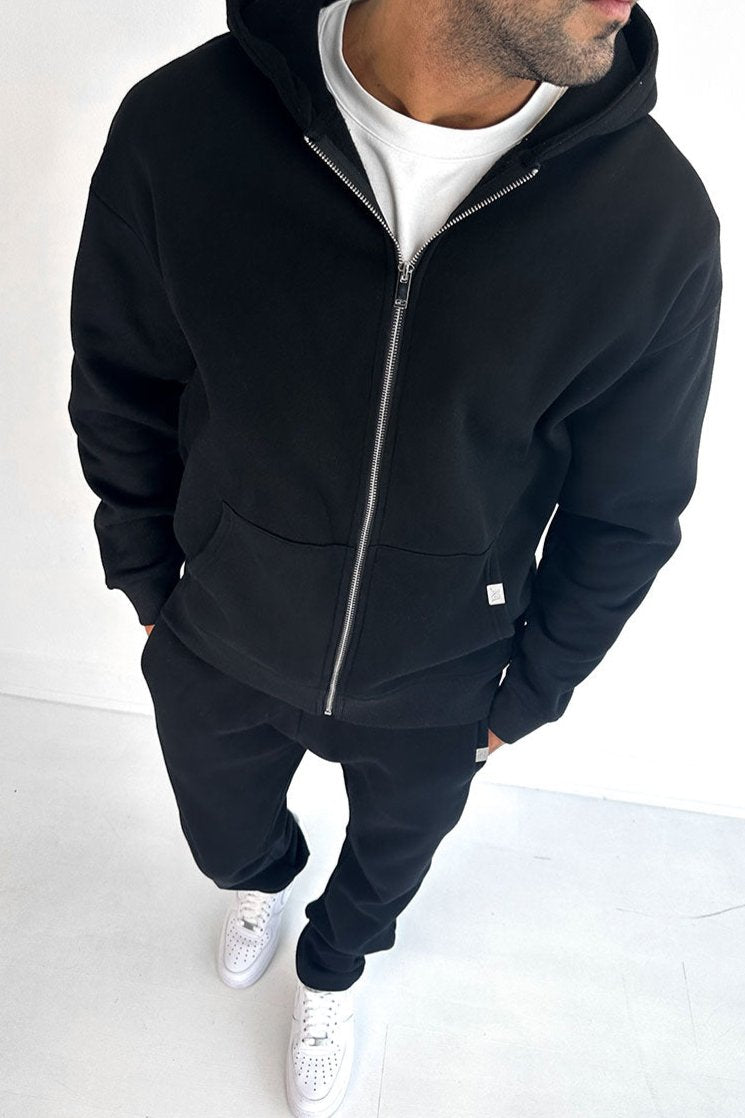 Kata Essential Zip-Up Hoodie - Black