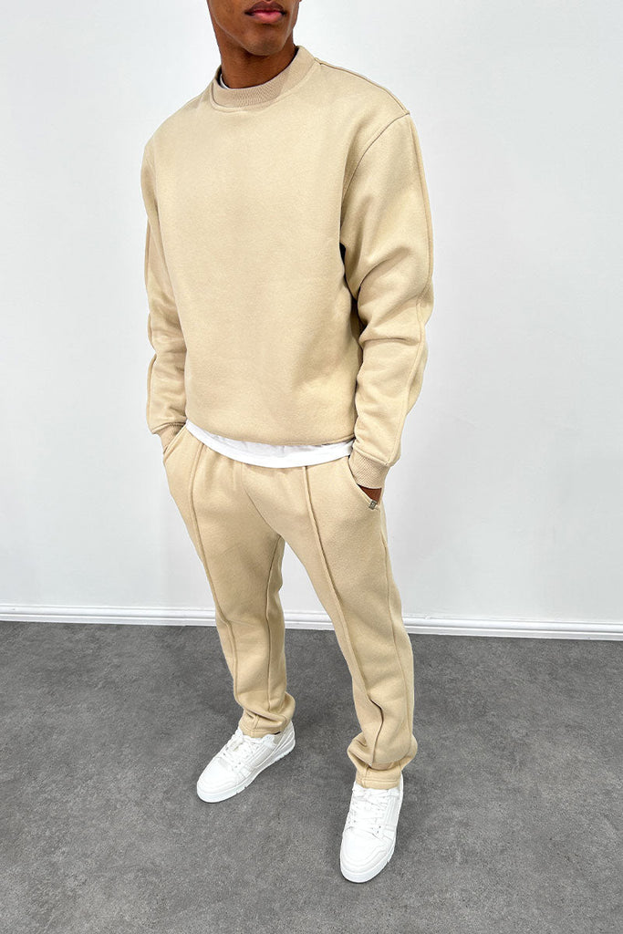 Capone Oversized High Neck Sweatshirt - Taupe