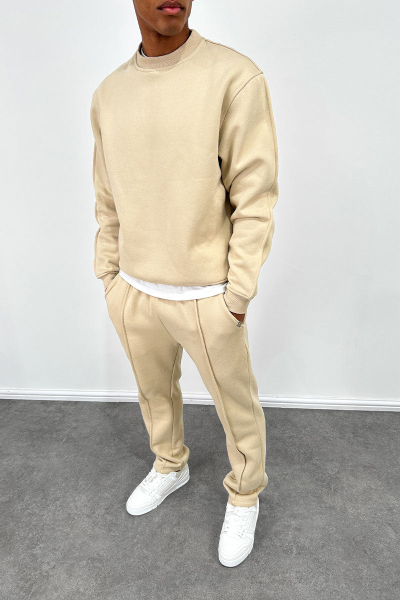 Capone Oversized High Neck Sweatshirt - Taupe