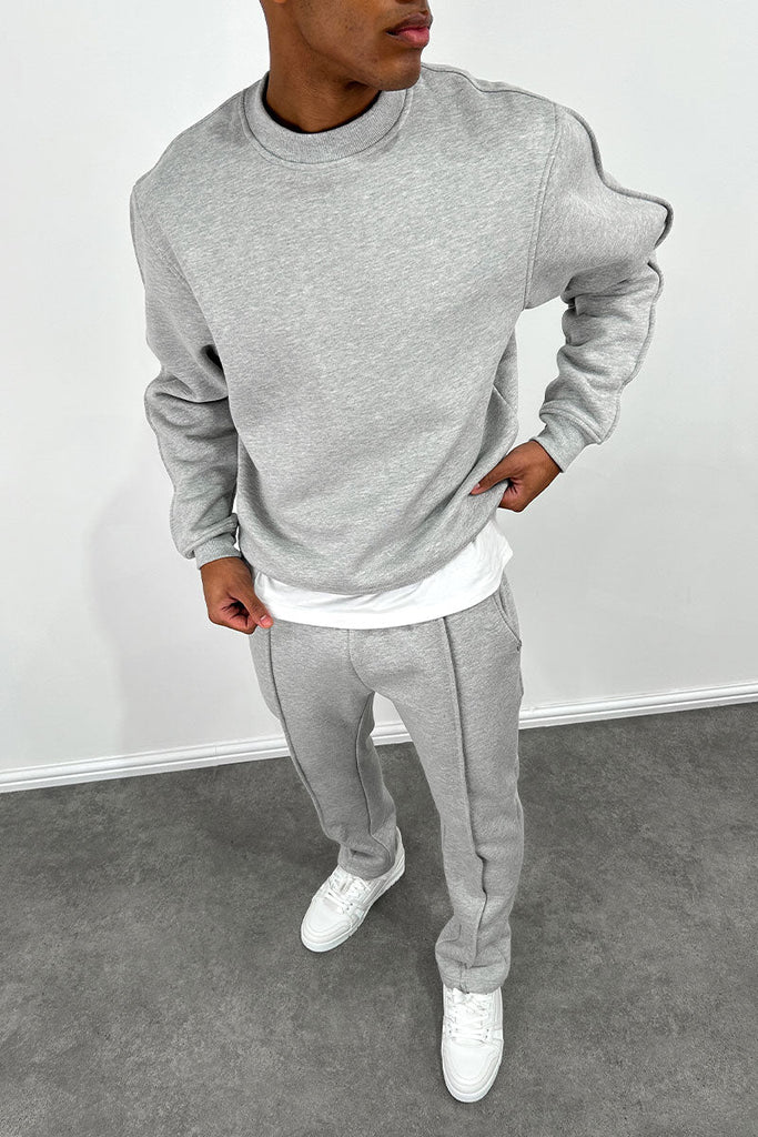 Capone Oversized High Neck Sweatshirt - Grey