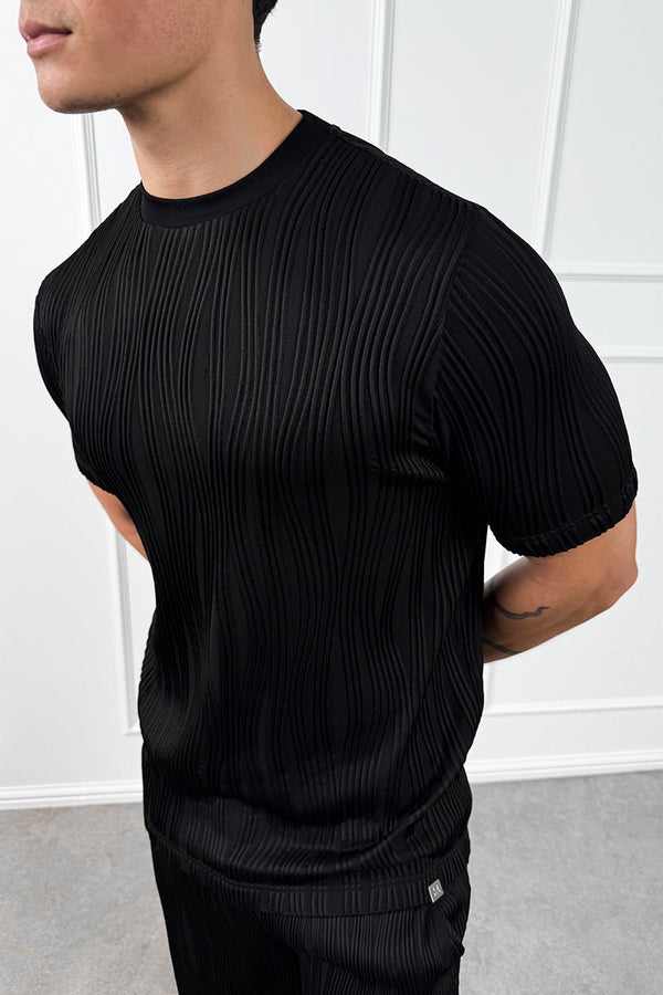 Wave Slim Fit T-Shirt - Black