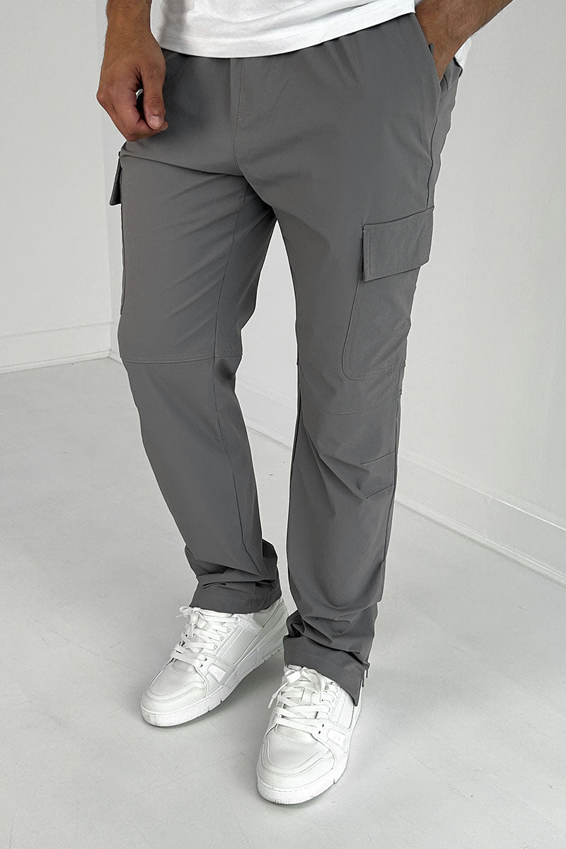 Nylon Split Hem Cargo - Grey