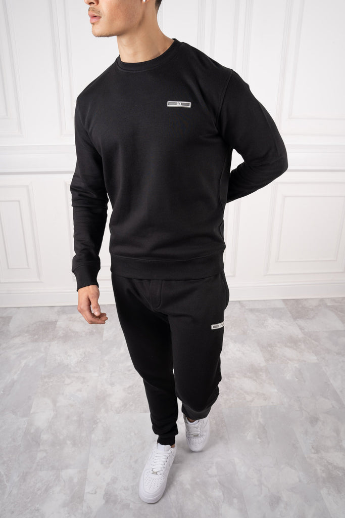 Day To Day Crew Neck TS Joggers - Black