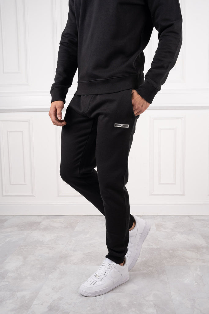 Day To Day Crew Neck Full Tracksuit - Black