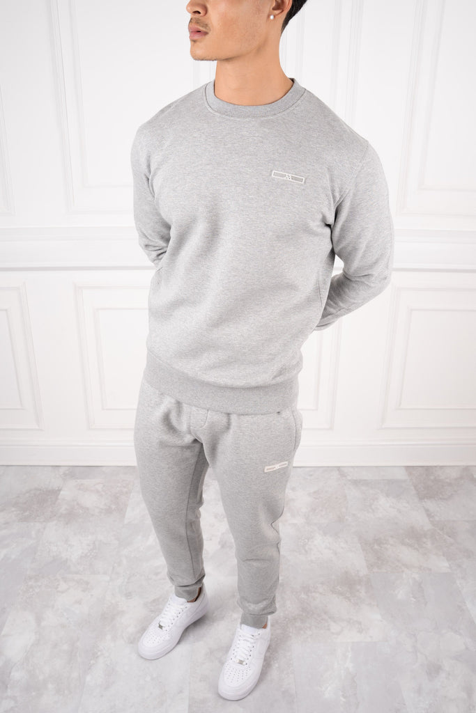 Day To Day Crew Neck TS Joggers - Grey Marl