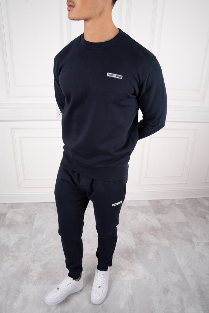 Day To Day Crew Neck Full Tracksuit - Navy