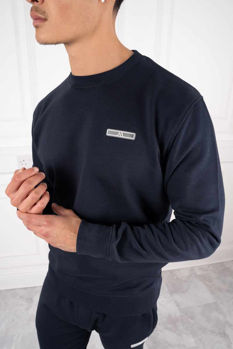 Day To Day Crew Neck Full Tracksuit - Navy