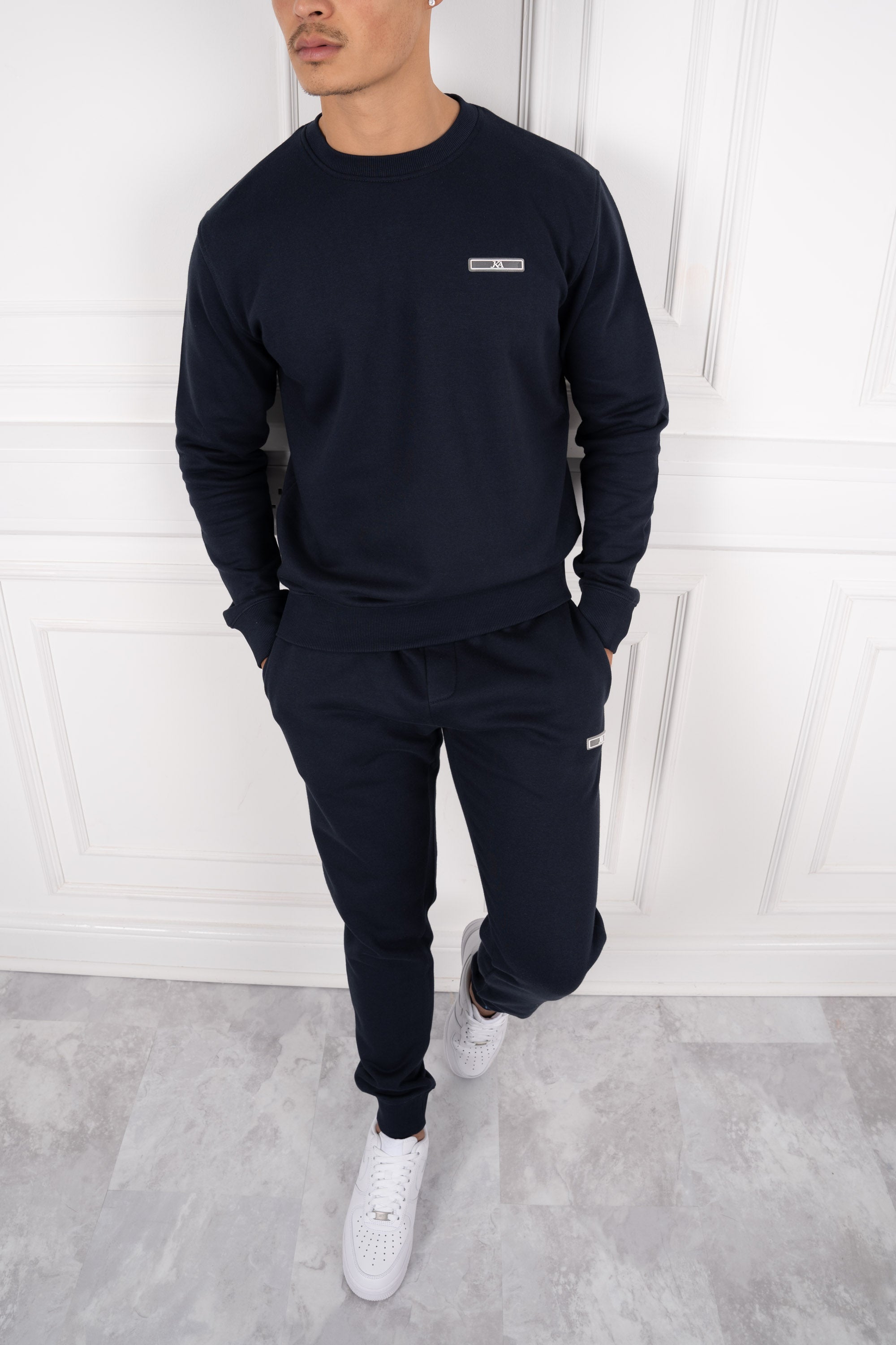 Day To Day Crew Neck Full Tracksuit - Navy