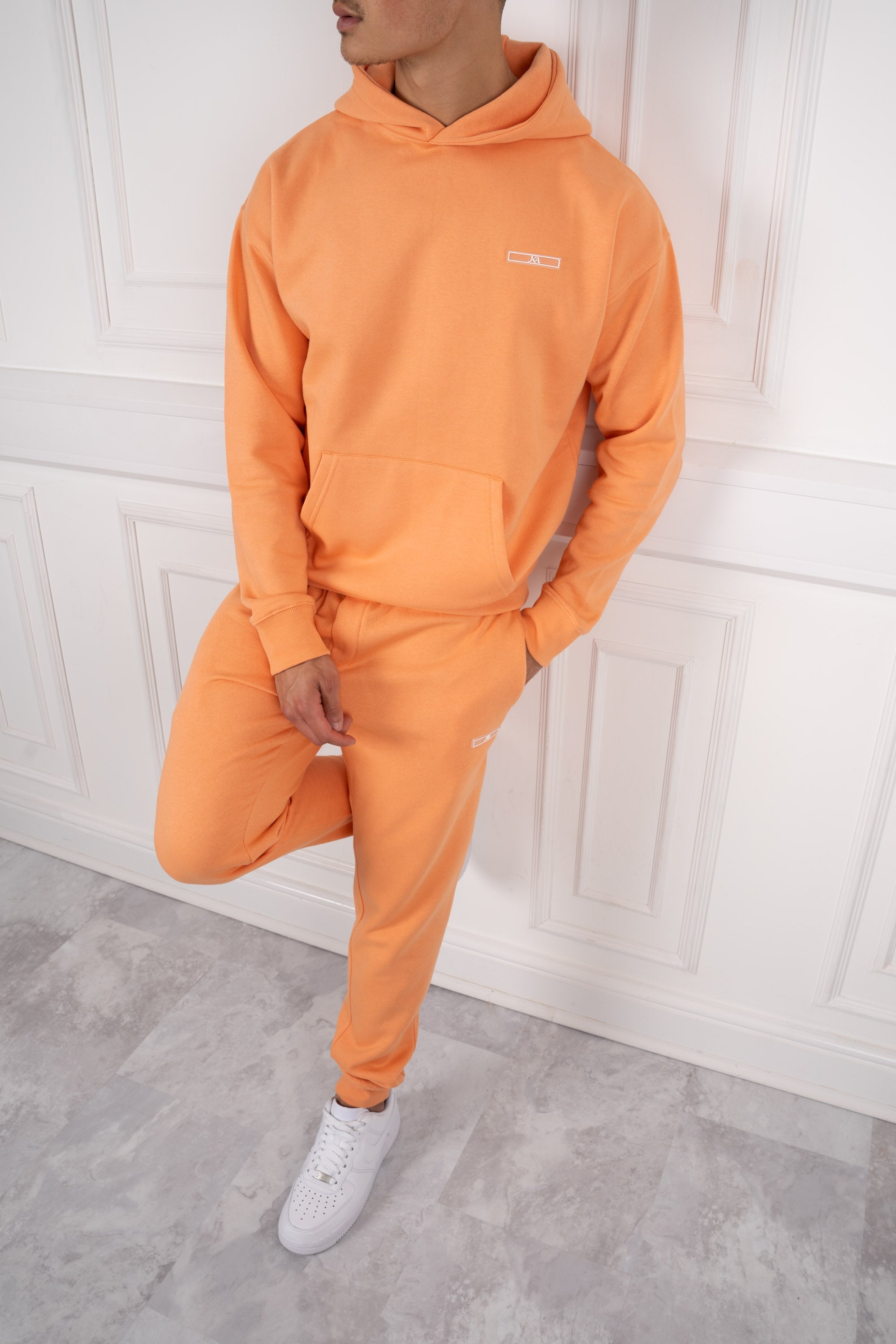 Day To Day Slim Fit Full Tracksuit - Pastel Orange