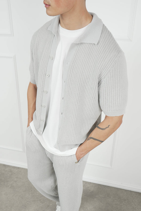 Relaxed Crochet Shirt - Grey