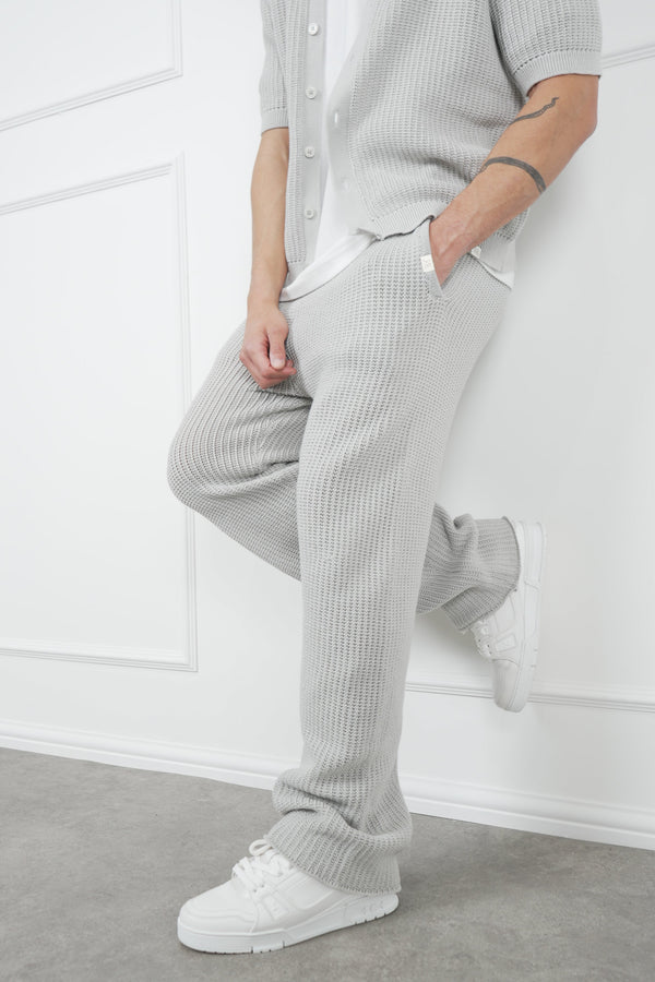 Relaxed Crochet Jogger - Grey