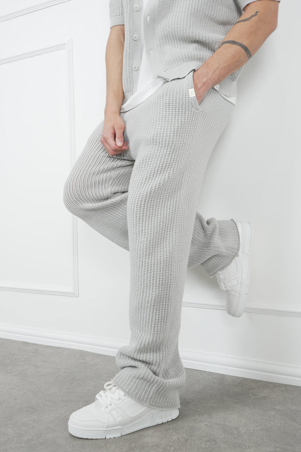Relaxed Crochet Jogger - Grey