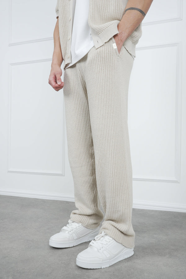 Relaxed Crochet Jogger - Stone