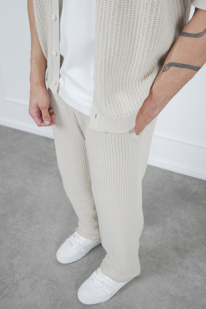 Relaxed Crochet Jogger - Stone