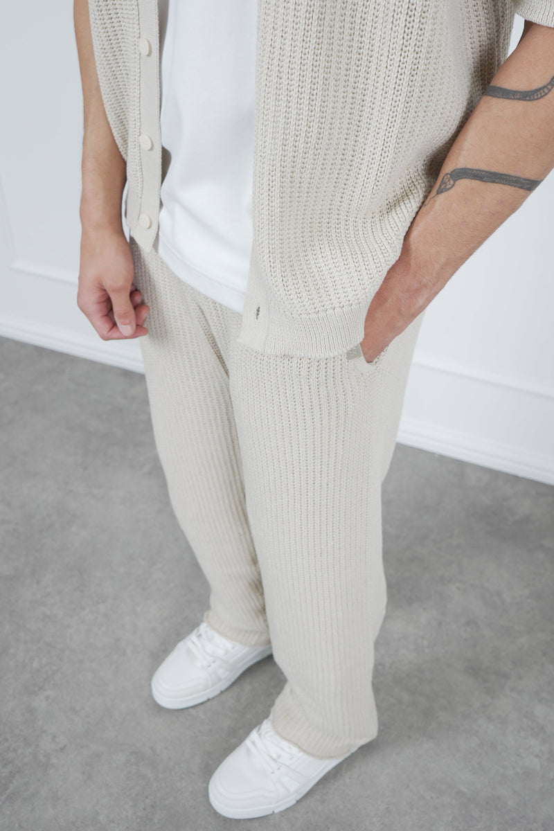 Relaxed Crochet Jogger - Stone