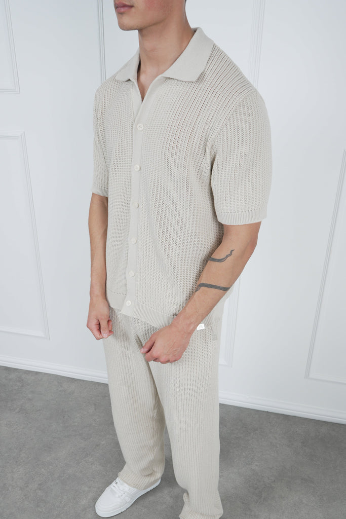 Relaxed Crochet Jogger - Stone