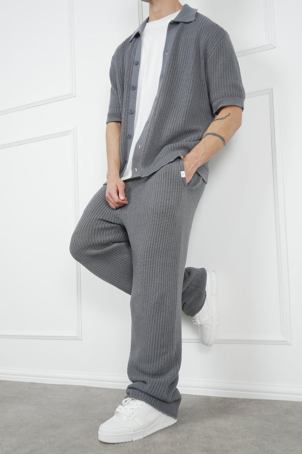 Relaxed Crochet Jogger - Charcoal