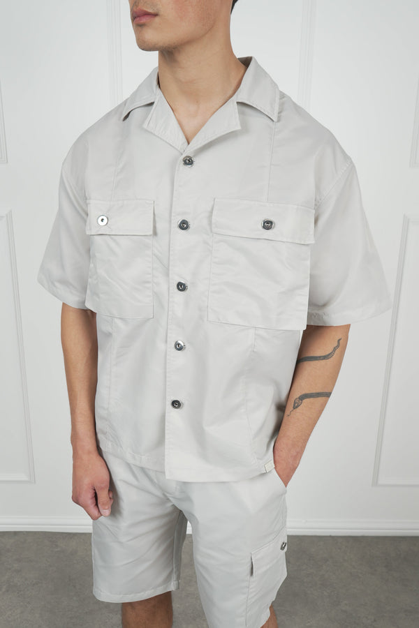 Boxy Nylon Oversized Shirt - Grey