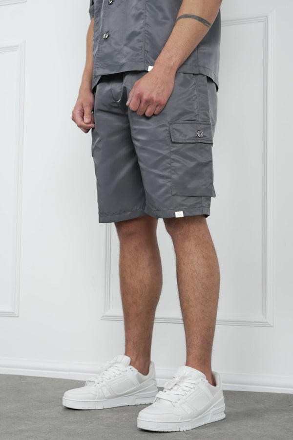 Nylon Cargo Shorts - Charcoal