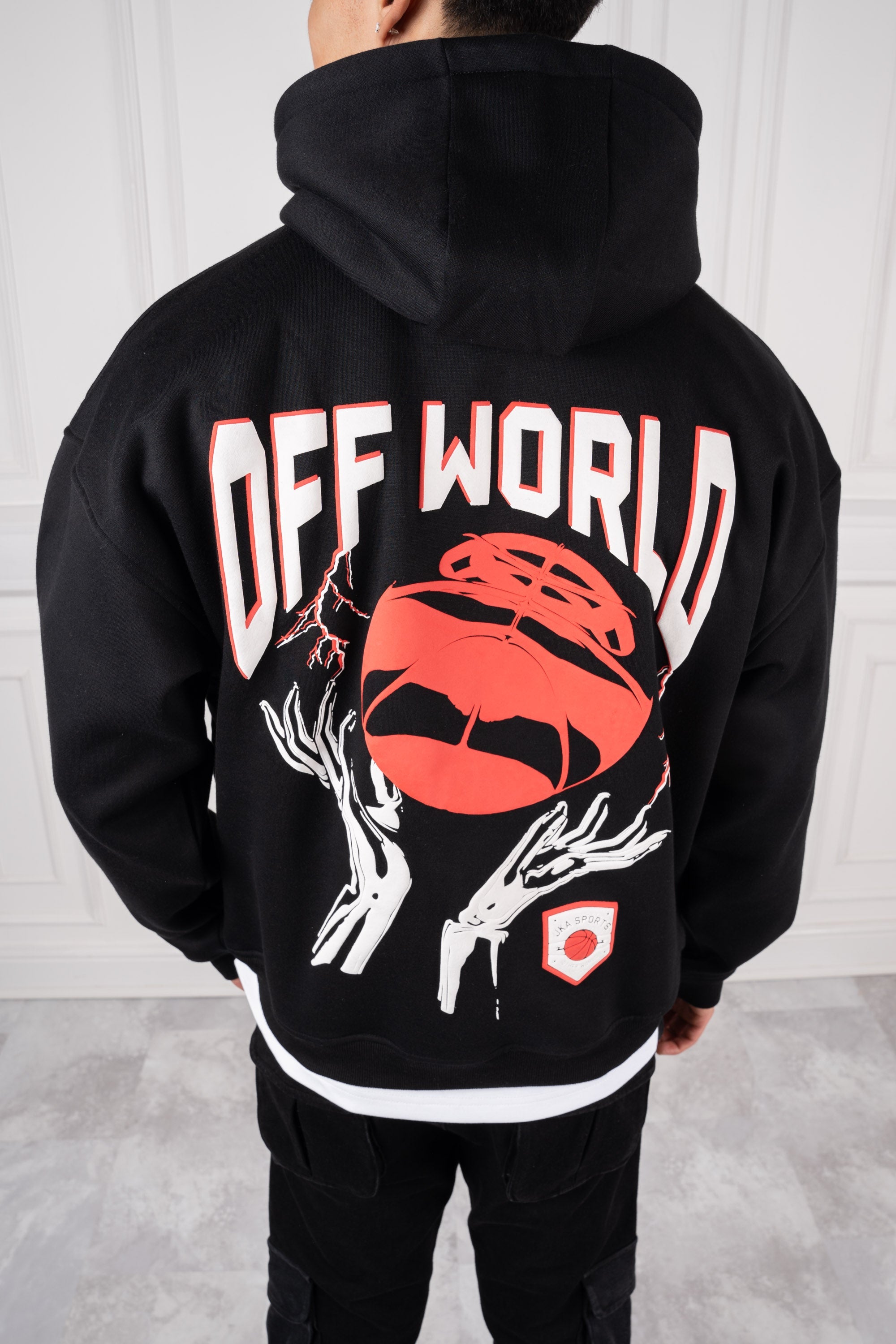 Off World Puff Print Hoodie - Black