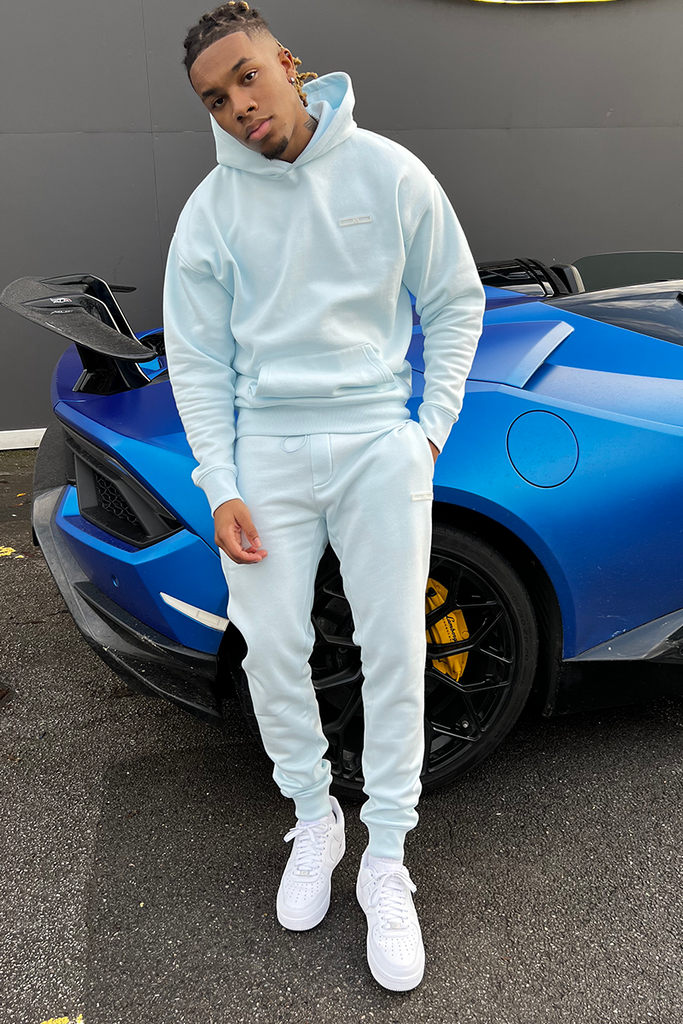 Day To Day Slim Fit Full Tracksuit - Pastel Blue