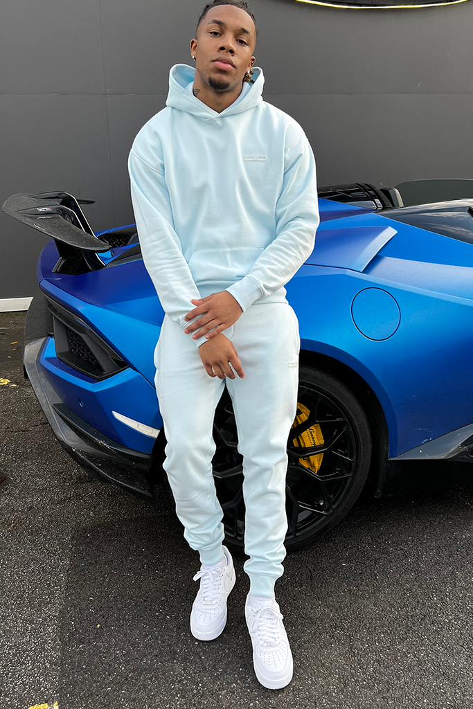 Day To Day Slim Fit Full Tracksuit - Pastel Blue