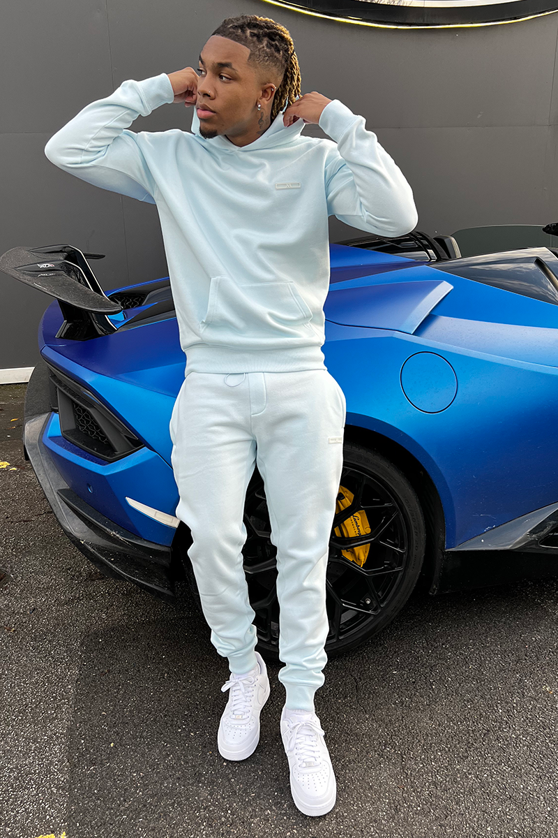 Day To Day Slim Fit Full Tracksuit - Pastel Blue