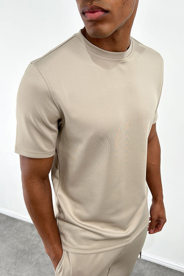 Day To Day Scuba Slim Fit T-Shirt - Taupe