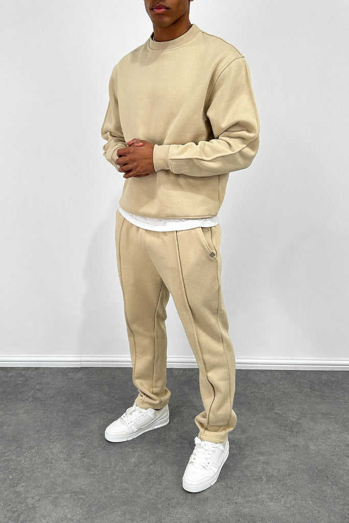 Capone Oversized High Neck Sweatshirt - Taupe
