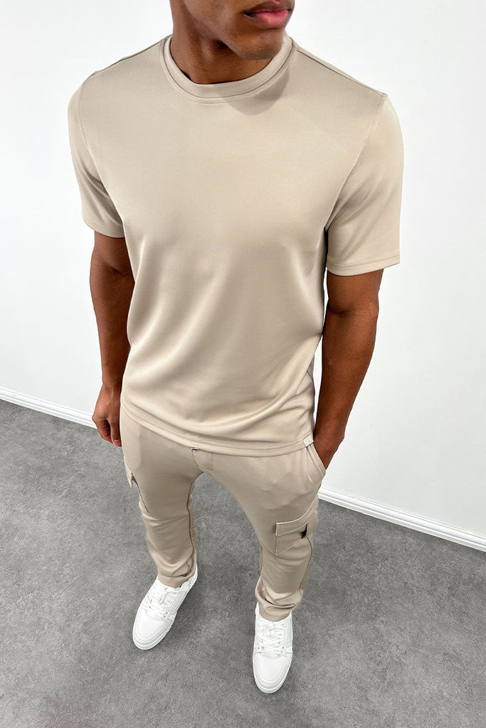 Day To Day Scuba Slim Fit T-Shirt - Taupe