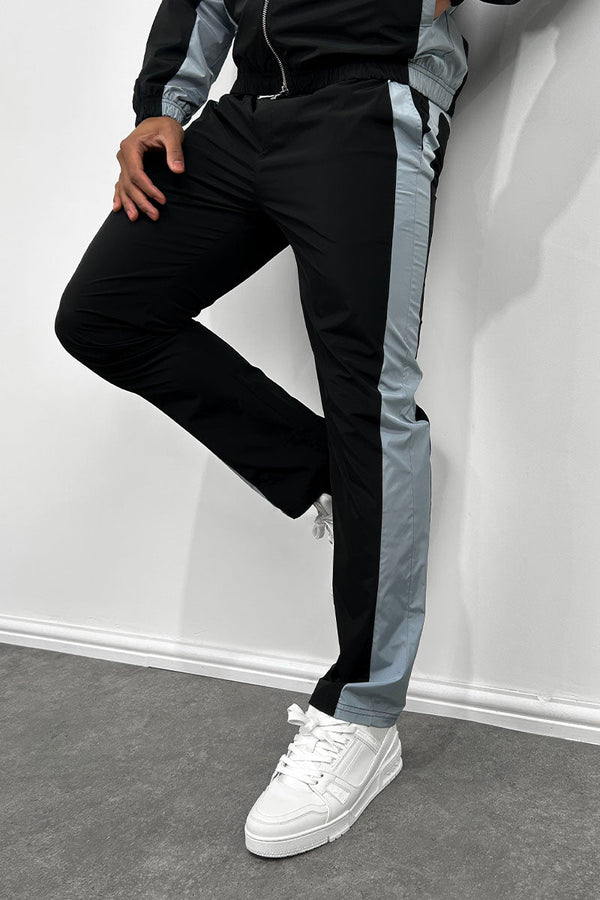 Nylon Track Pants  - Black/Pale Blue