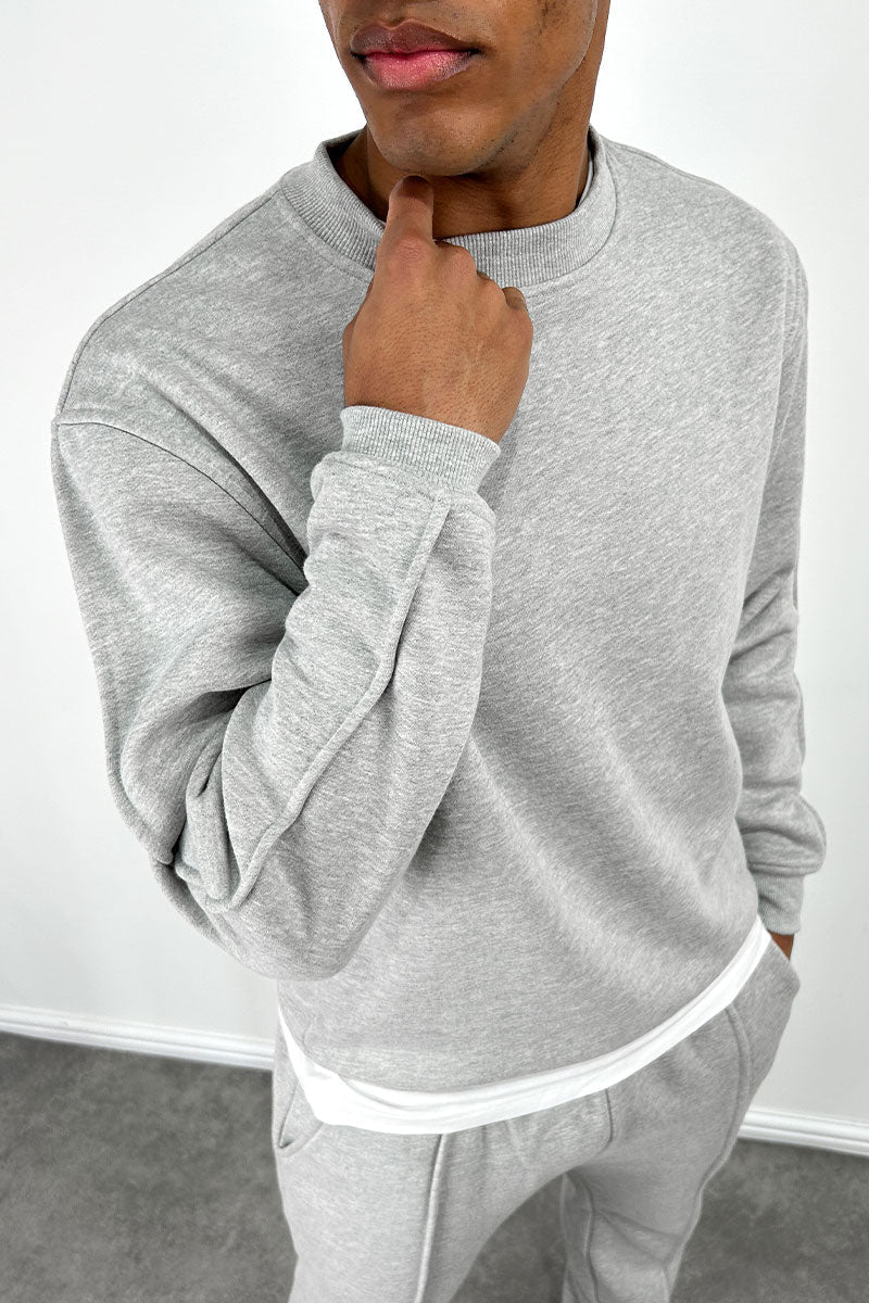 Capone Oversized High Neck Sweatshirt - Grey