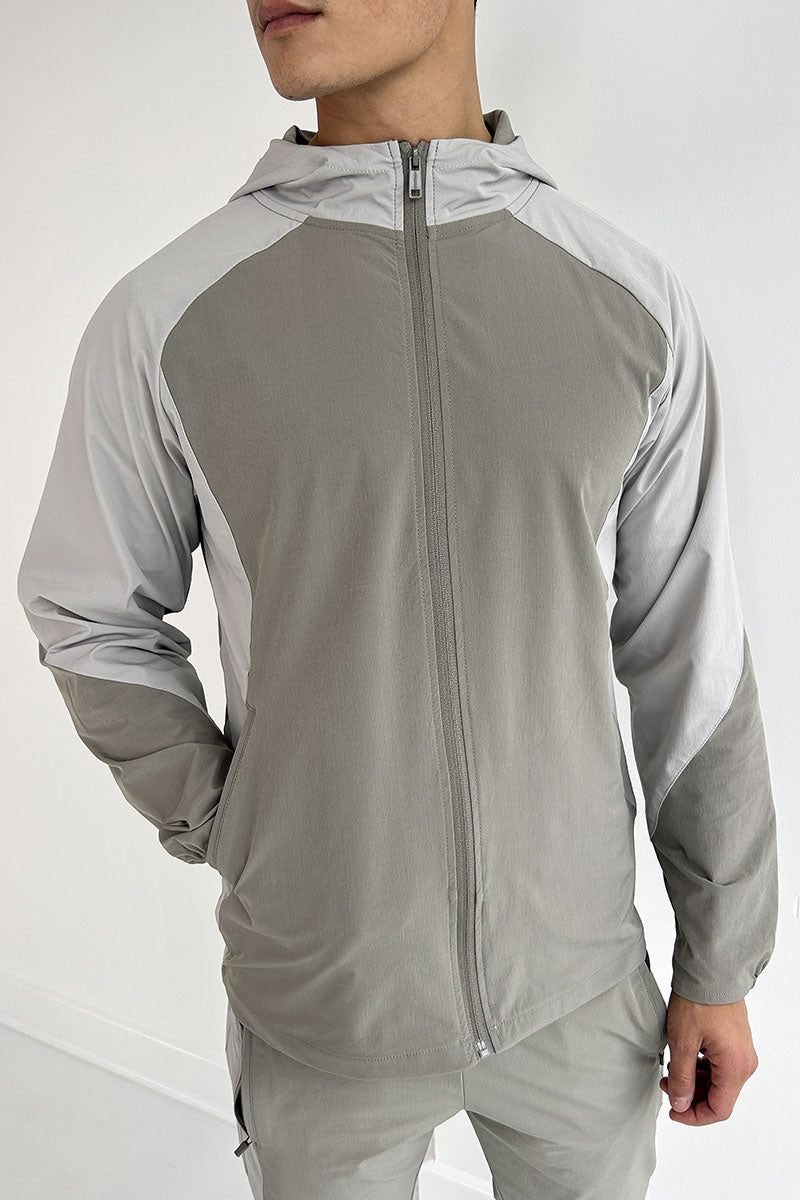 Panel Tech Zip-Up Jacket - Grey