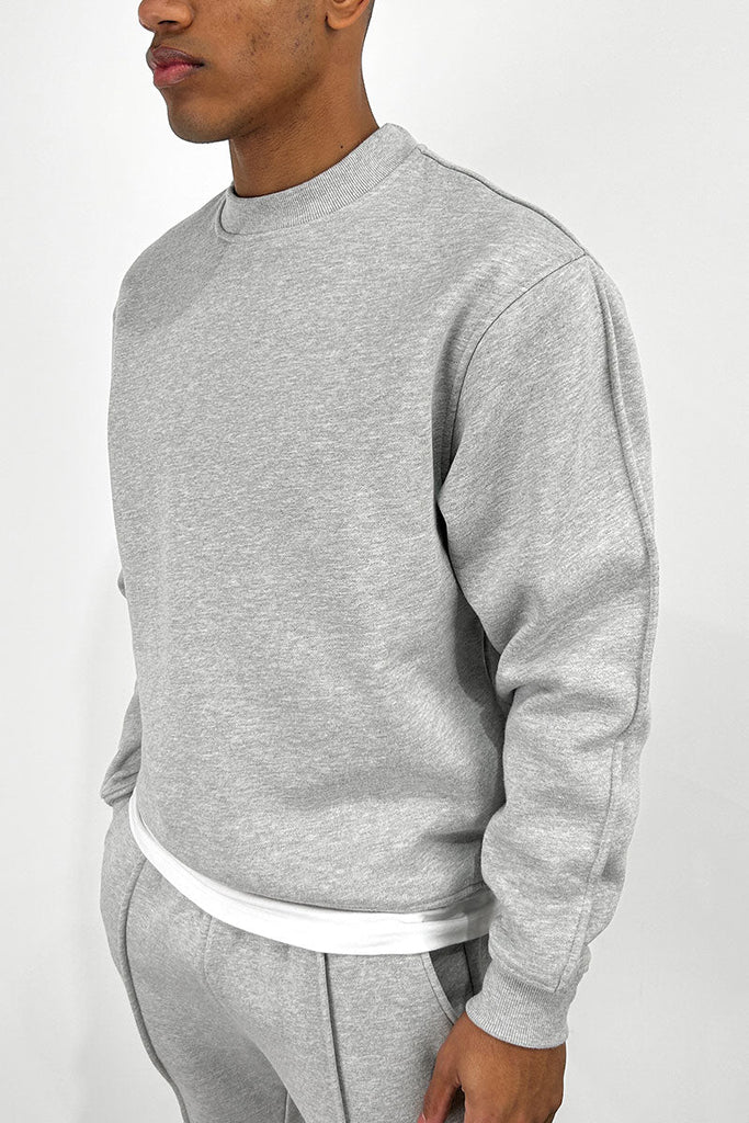 Capone Oversized High Neck Sweatshirt - Grey