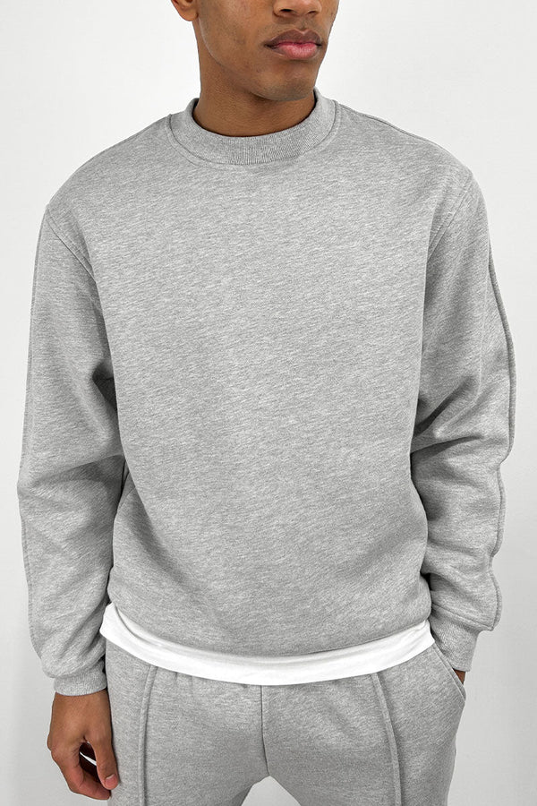 Capone Oversized High Neck Sweatshirt - Grey