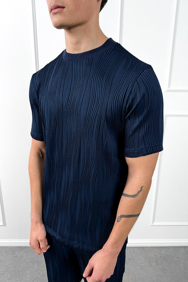 Wave Slim Fit T-Shirt - Navy