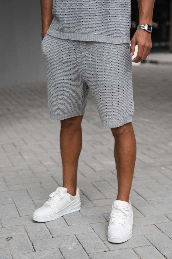 Hole Knit shorts - Grey