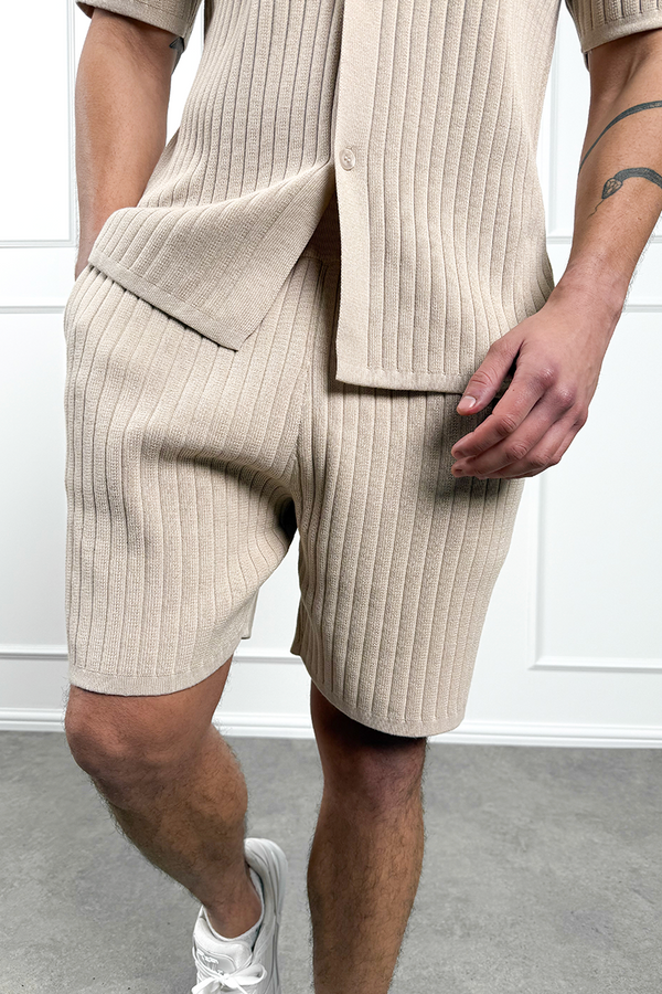 Pleated Shorts - Taupe