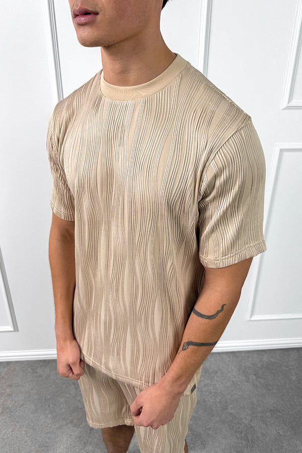 Wave Slim Fit T-Shirt - Taupe